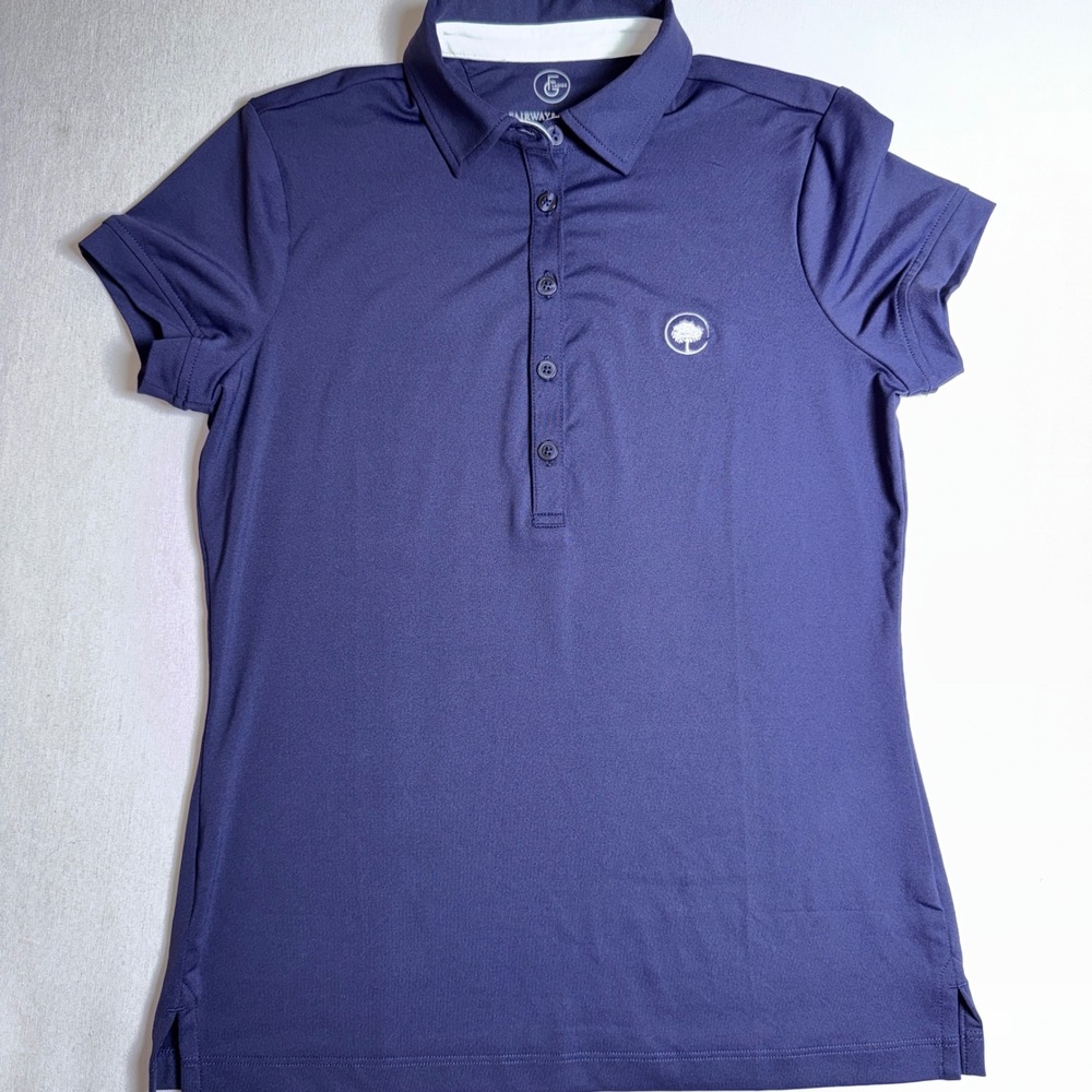 Fairway & Greene Womens XS Navy Blue Golf Polo Shirt Short Sleeve Performance